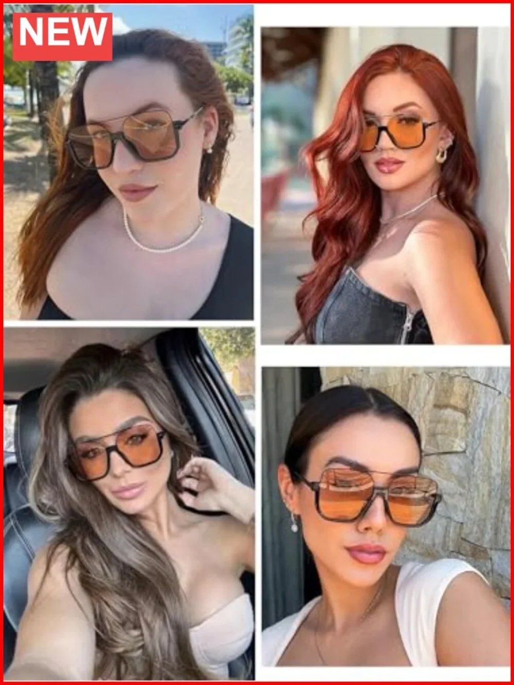Unisex Retro Square Aviator Sunglasses Oversized Tinted Shades UV400